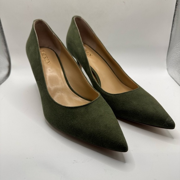 Lauren Ralph Lauren Green Suede Heels New read - Picture 1 of 8